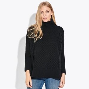 AYR Le Square Extra Fine Merino Wool Chunky Knit Sweater Black Pullover Small